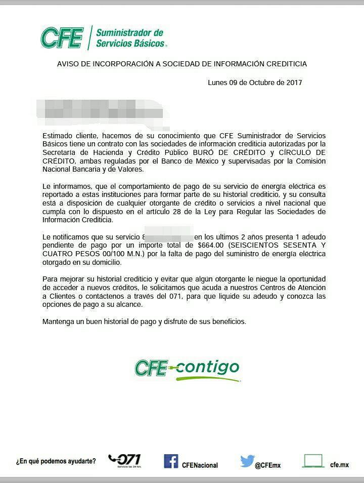 Te Informamos Sobre Tus Derechos Y Obligaciones Al Contratar Con Cfe Cfe Recibos 6670